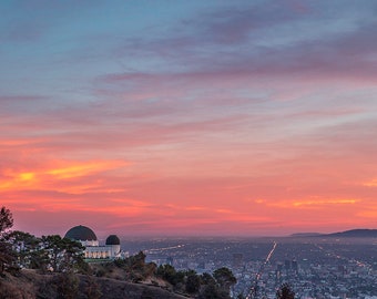 Observatorio Griffith al atardecer descarga instantánea de fotos, impresión digital única para decoración del hogar, impresión artística, fotografía original