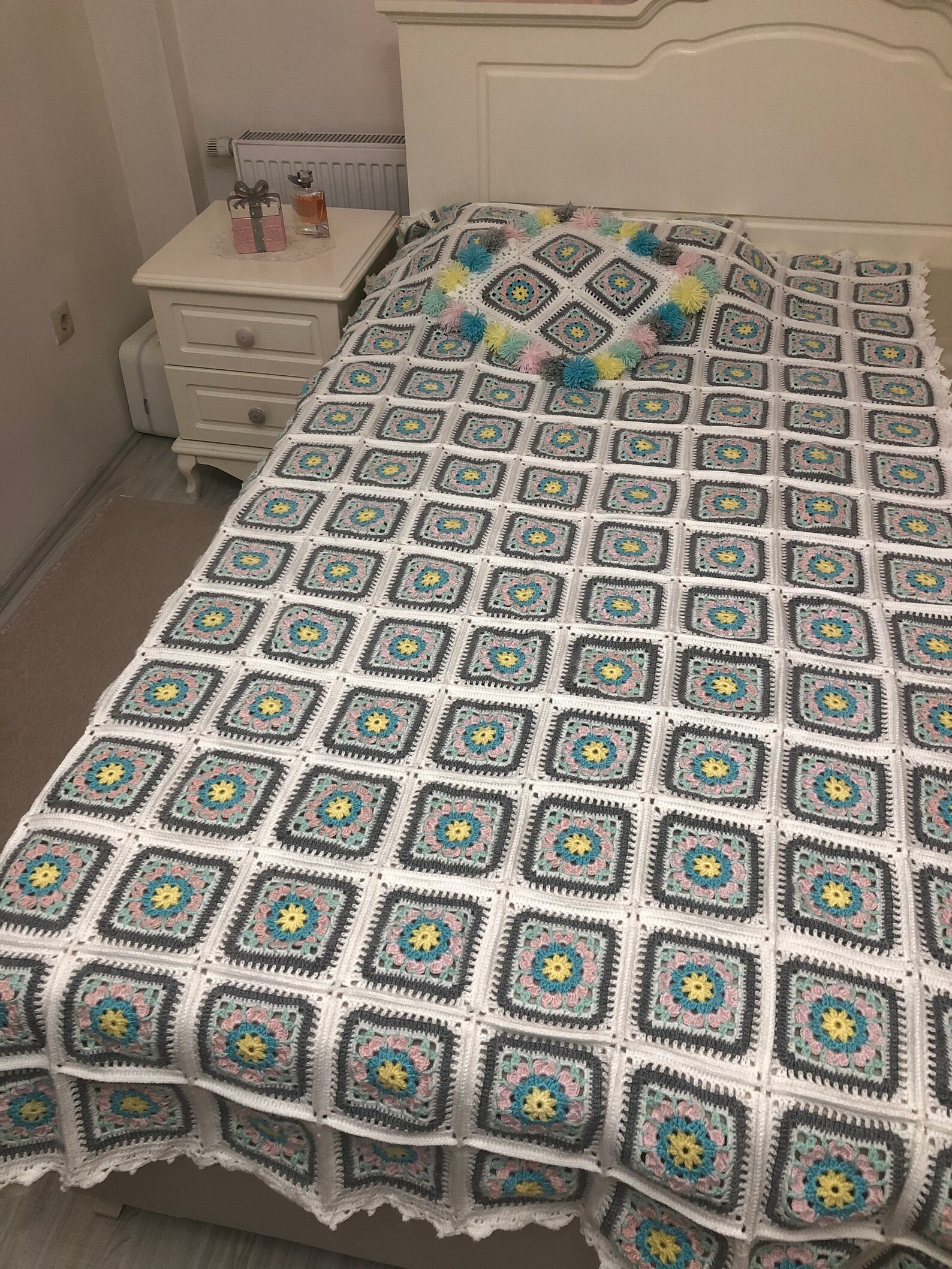 Handmade crochet bed cover/ linen/ home textile/ bed | Etsy