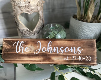 Personalised Surname Sign, Wedding Name Sign, Est Date Sign, Family Name Sign, Custom Name Plaque. Surname Wall Sign, Rustic Name Sign