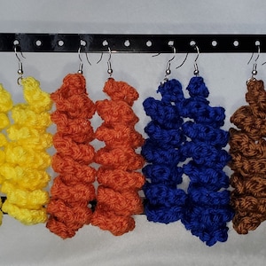 Handmade Crochet Spiral Drop Earrings by E