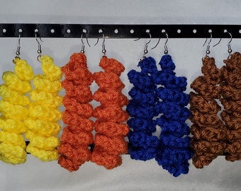 Handmade Crochet Spiral Drop Earrings by E