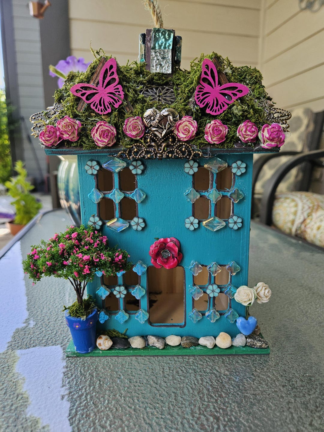 Beautiful Hand Decorated Bird House, Bird House, Decorative Birdhouse ...