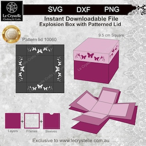 explosion box/SVG cut file 10060/exploding card template/svg cards/folding cards/layered card/cricut/silhouette/