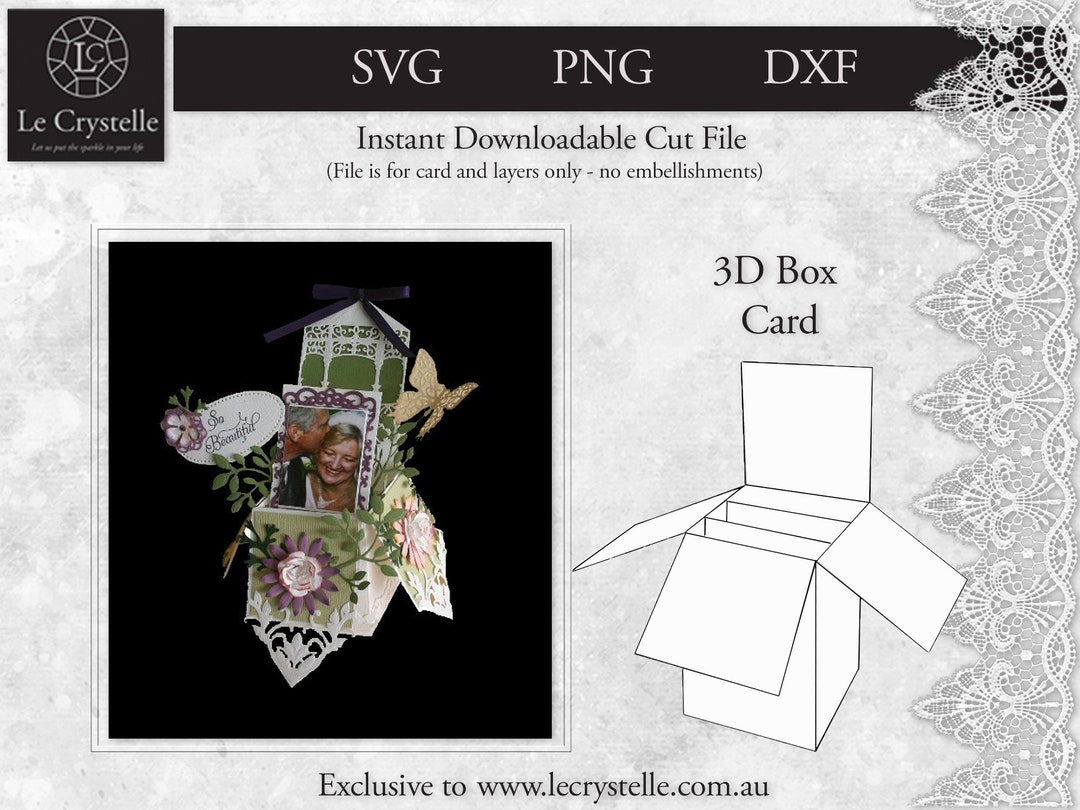 SVG Cut File Card/3d Box Card/card Template/svg Cards/folding Cards ...