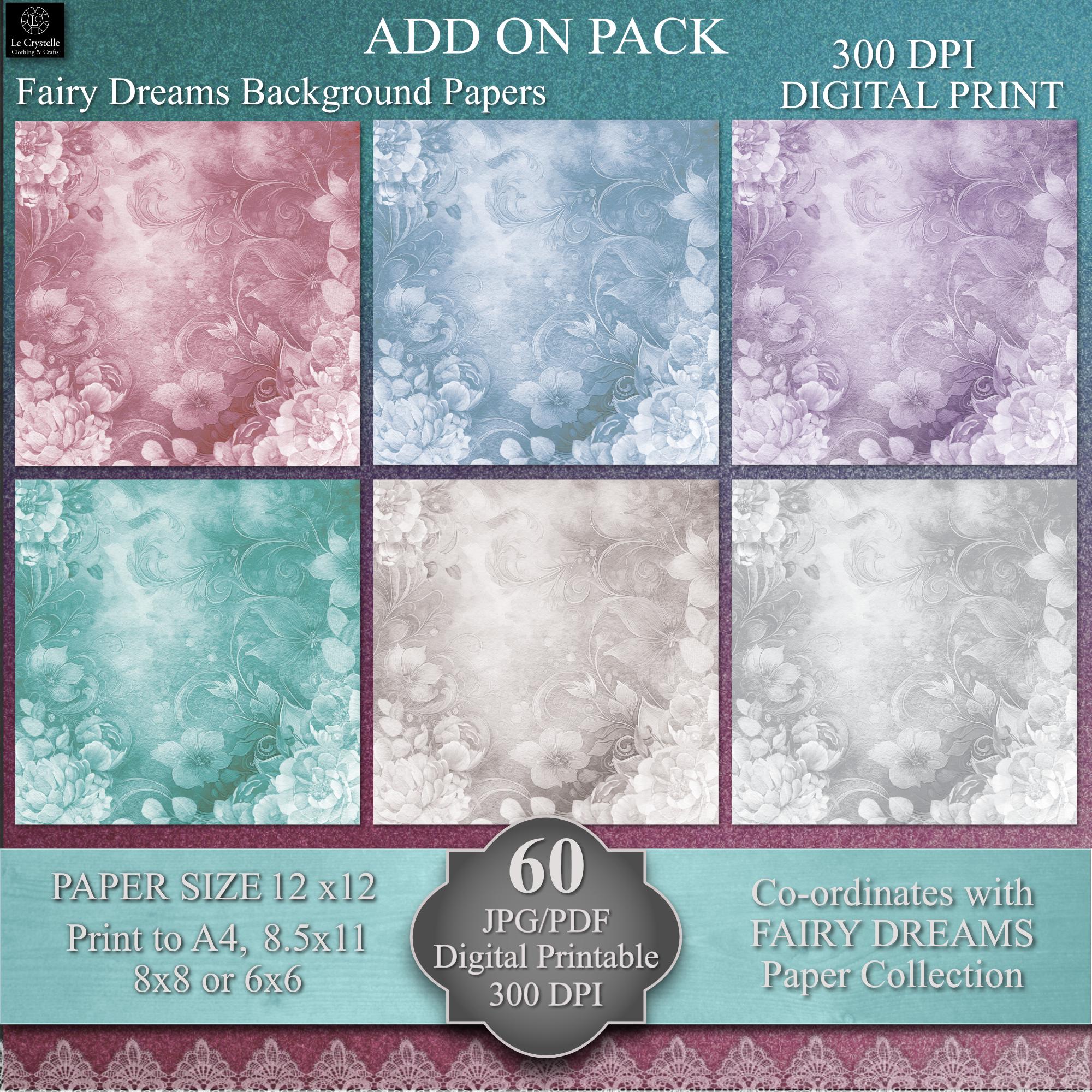 Digital Background Paper Fairy Dreams/12x12/diy Background Paper/digital  Scrapbook Paper/print at Home Paper/craft Digital/damask Paper - Etsy, image size:2000x2000
