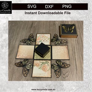 Explosion Box Butterfly Svg/cut File/butterfly Exploding Card Template ...