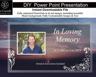 Funeral slide show Presentation Template/video/Power Point/Celebration of Life/Funeral Program/Slide Show/Animated./Male sunset