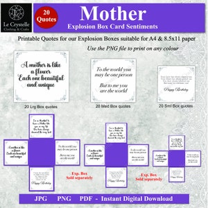 Explosion box Card sentiments/mother card quotes/card insert template/explosion box cards/quotes for cards/printable card quotes/png card