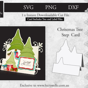 SVG cut file card/Christmas tree card template/svg cards/folding cards/layered card/cricut/silhouette/