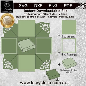 explosion box svg 30/cut file/exploding card template/svg cards/folding cards/layered card/cricut/silhouette/