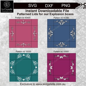 SVG explosion box LIDS/cut file 5001/exploding card lid template/svg cards/folding cards/layered card/cricut/silhouette/