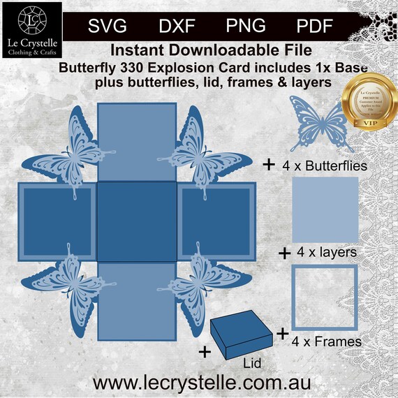 SVG Butterfly Explosion Box 330/cut File/exploding Card Etsy
