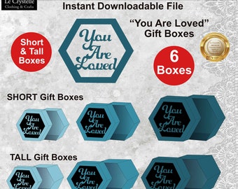 Hexagon Box/Datei svg Box cricut/hexagon box template/box svg/you are loved box/cricut/silhouette/hexagon box svg/hexagon box
