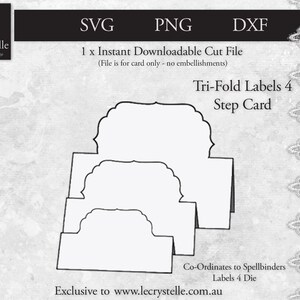 SVG Cut File Card/trifold Labels 4 Step Card/step Card Template/svg ...