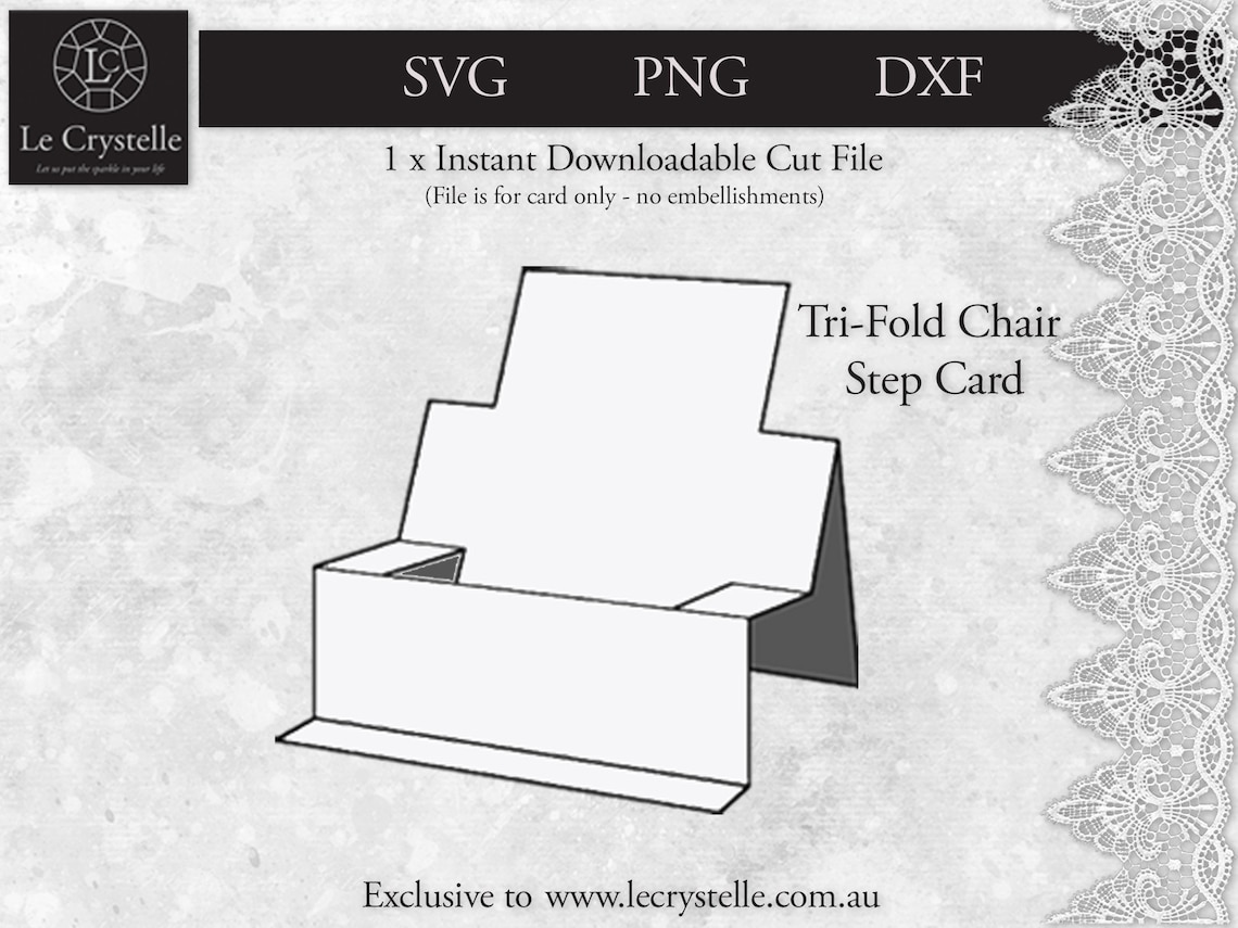 SVG Cut File Card/chair Step Card/step Card Template/svg Cards/folding