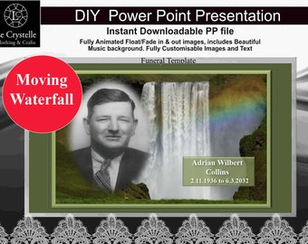Funeral slide show/ Presentation Template/video/Power Point/Celebration of Life/Funeral Program/Slide Show/Animated./Waterfall Thirteen