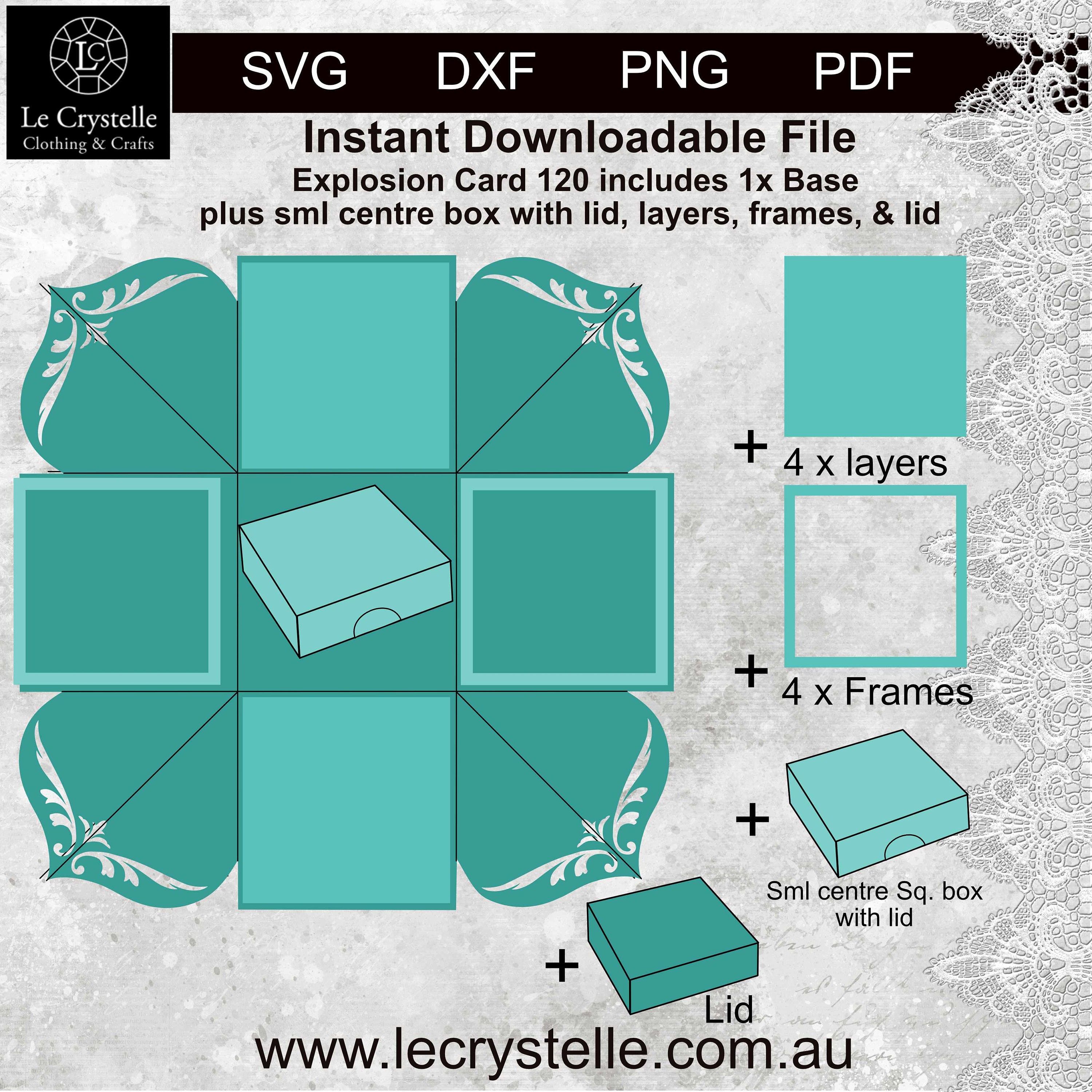 Explosion box svg 120/cut file/exploding card template/svg | Etsy
