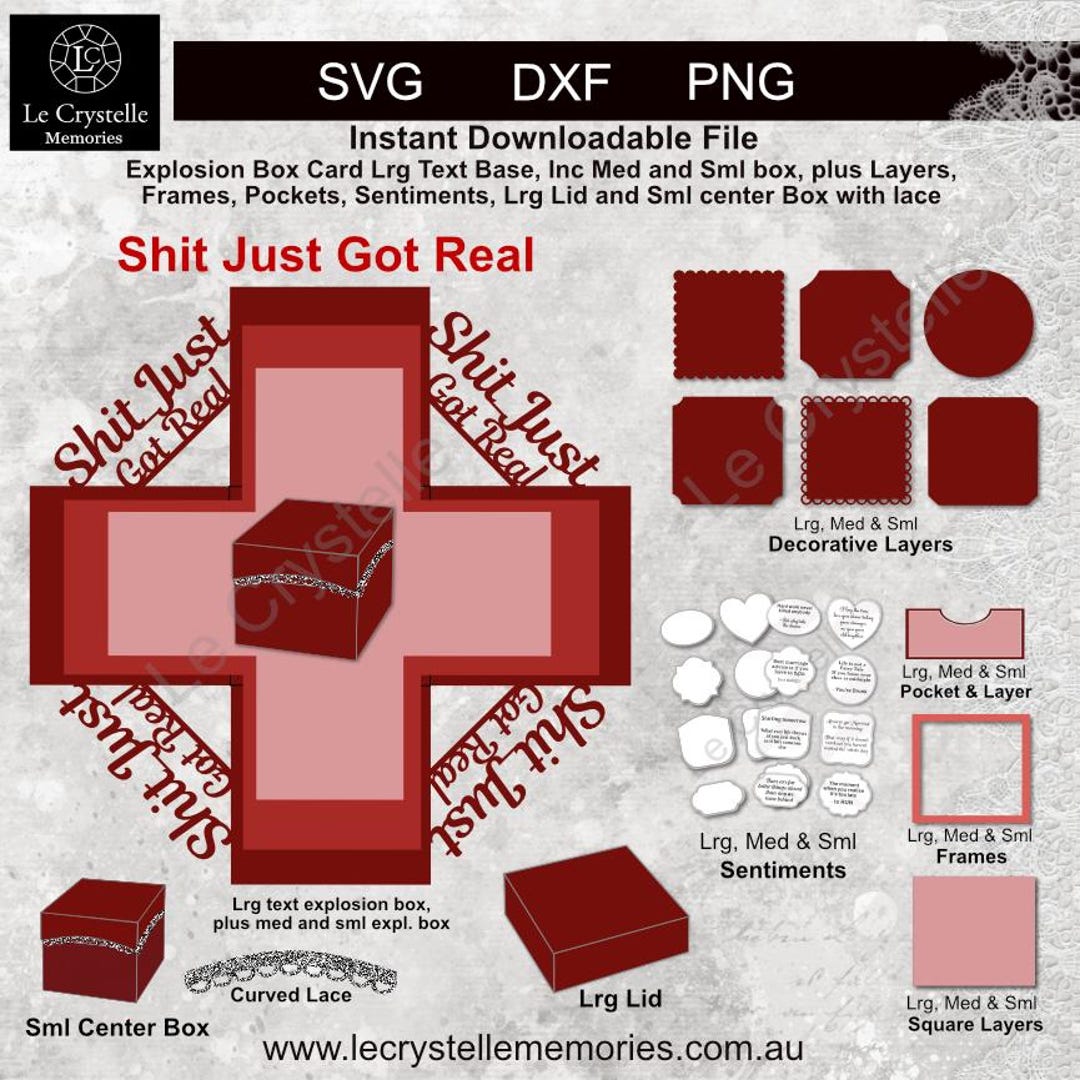 Explosion Box Wedding Card Cut File/exploding Box Template/svg Cards ...