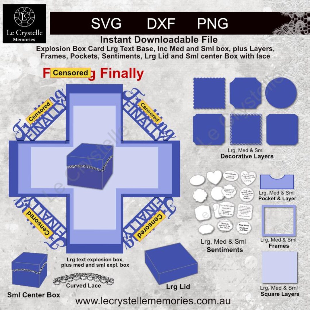 Explosion Box Graduation Card Cut File/exploding Box Template/svg Cards ...