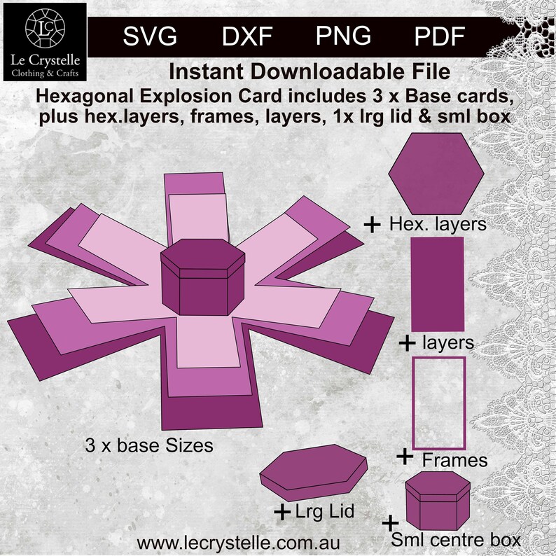 SVG Explosion Box Hexagon/cut File/exploding Card Template/svg | Etsy
