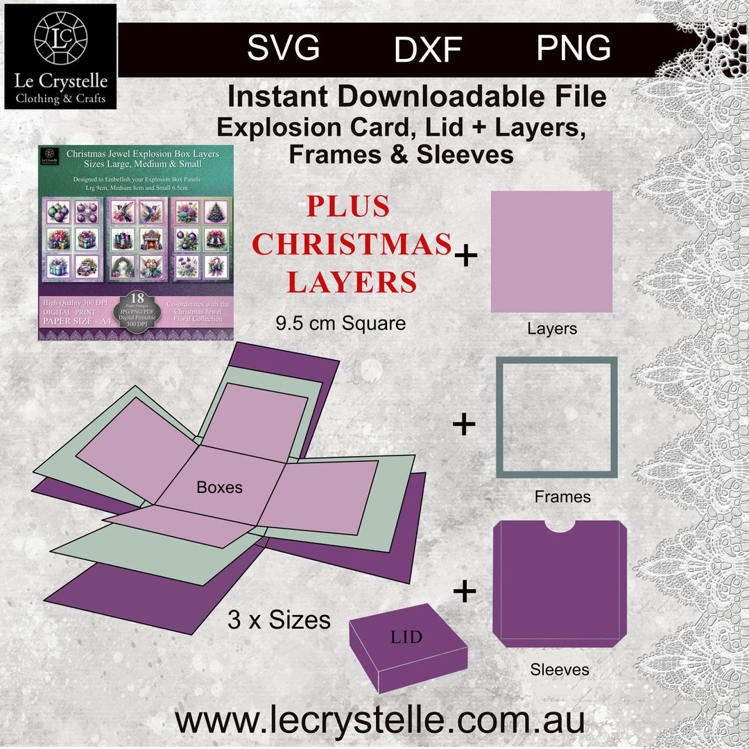 Explosion Box SVG /cut File/christmas Exploding Box Template/svg Cards ...