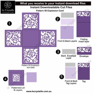 Pudełko eksplozji/wybuchające pudełko upominkowe/plik cięty/szablon wybuchający/prezenty świąteczne/wybuchający prezent/karta warstwowa/Cricut/sylwetka/wzór 50 zdjęcie 3