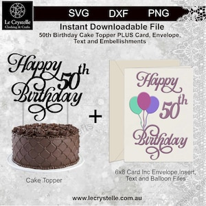 50th svg/50 birthday cake topper/SVG cake topper/50th birthday card/cake topper /SVG cut file/card template/layered card/cricut/silhouette/