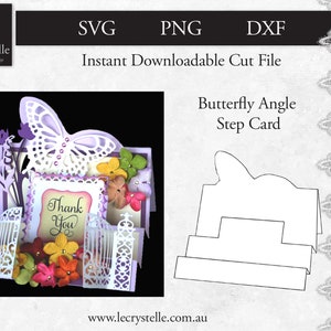 Tarjeta de archivo de corte SVG / Plantilla de tarjeta de mariposa / tarjetas svg / tarjetas plegables / tarjeta en capas / cricut / silueta /
