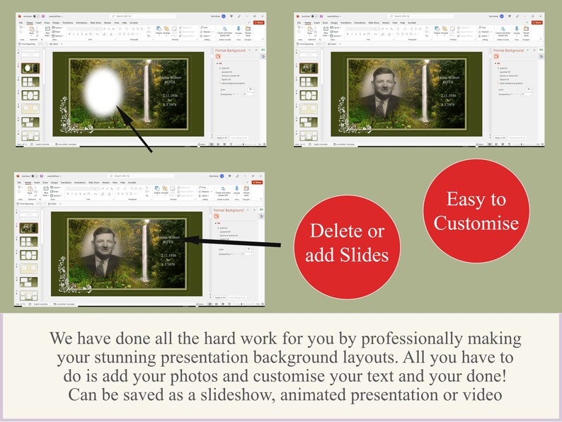 Funeral Slide Show Presentation Template/video/power Point/celebration ...