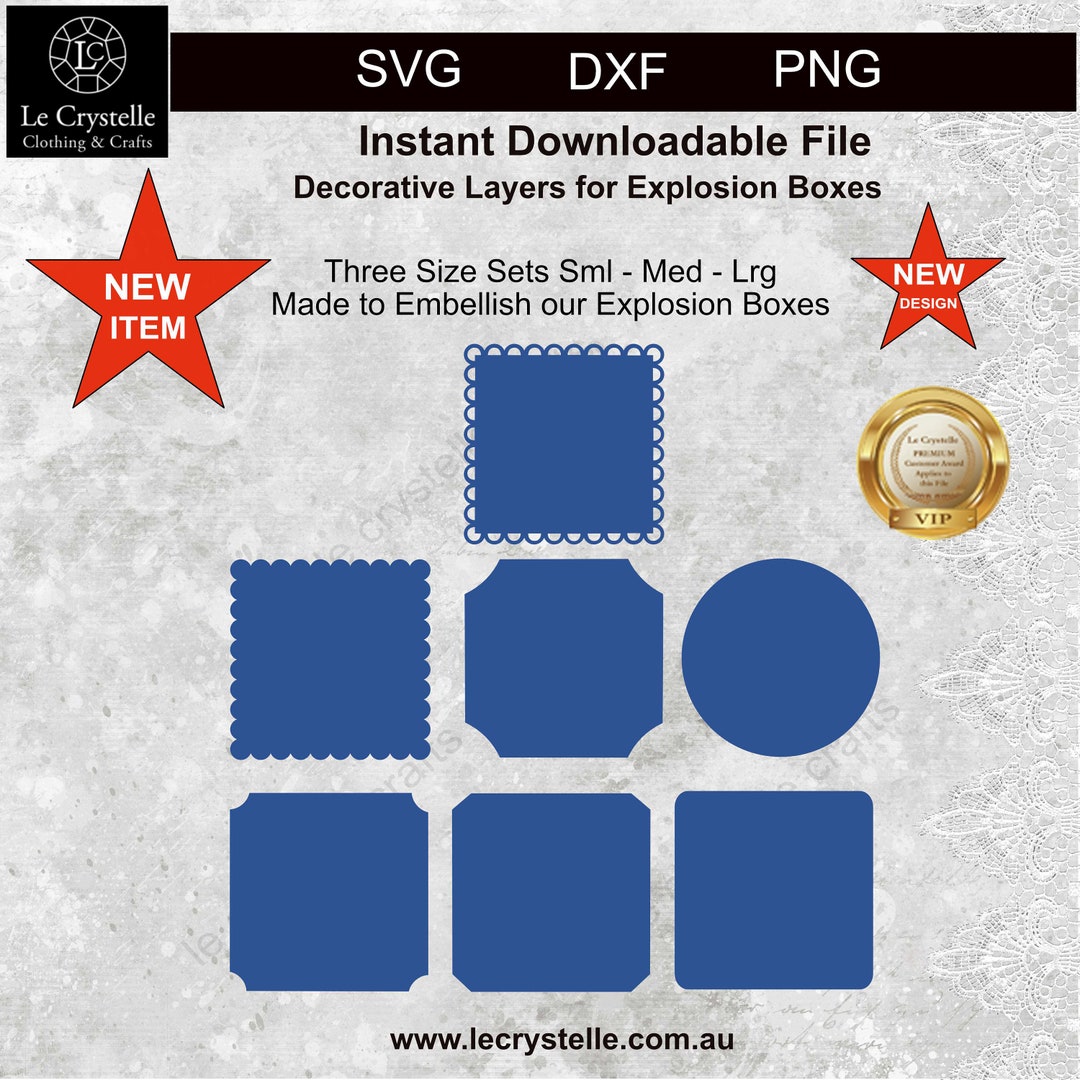 Explosion Box Layers/svg Cut File/exploding Box Layers/ Embellishments