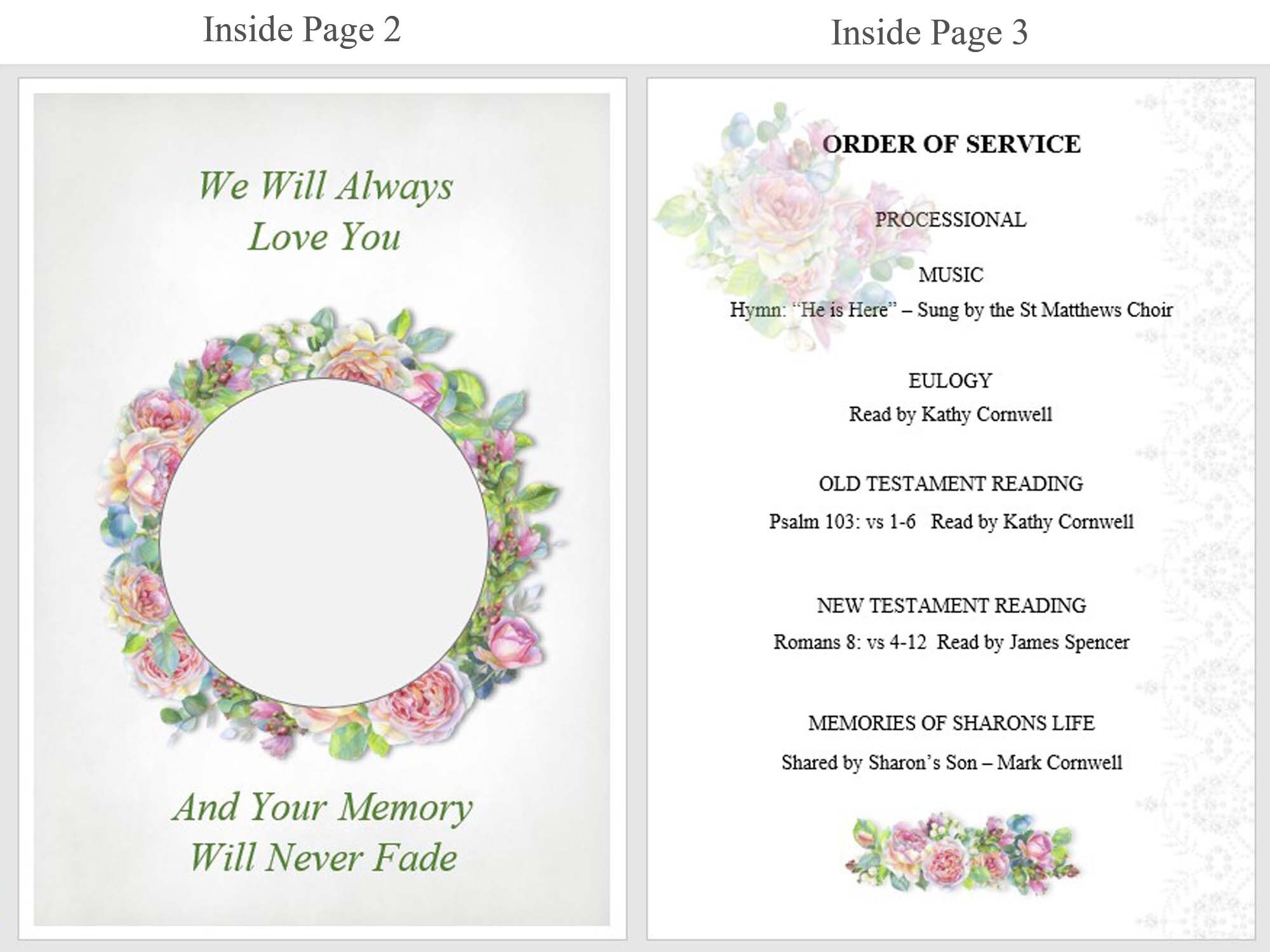 Funeral Program Example Template Word Funeral Program Template/word Template/celebration of | Etsy