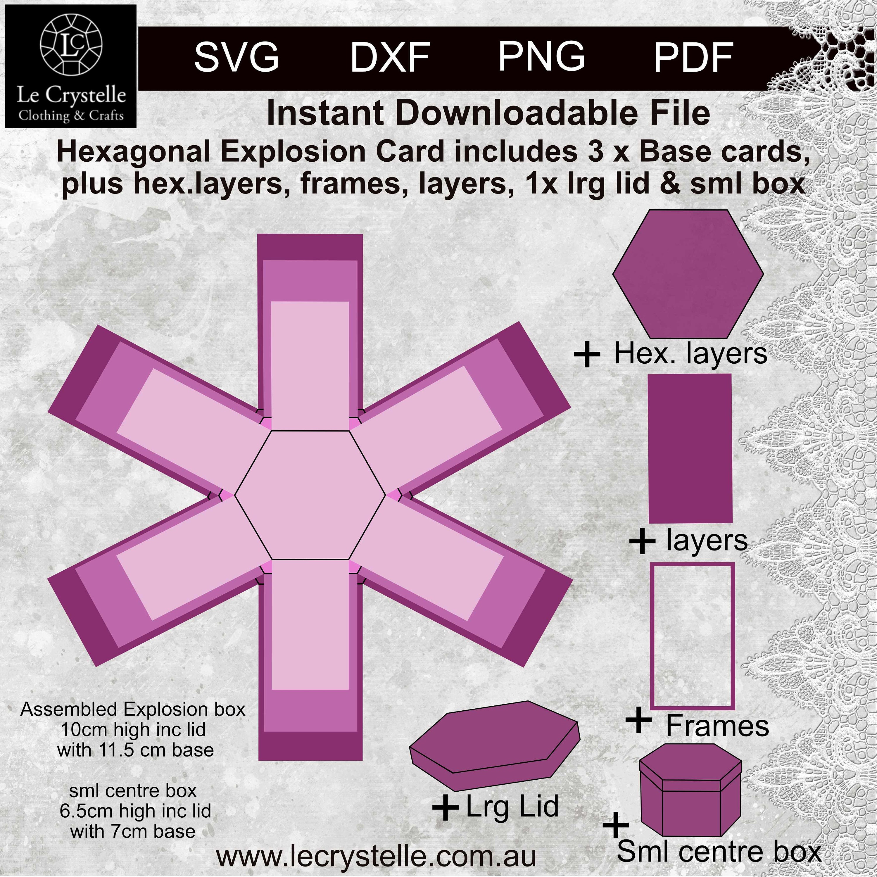 Explosion Box SVG /cut File/exploding Card Template/svg Cards/folding  Cards/layered Card/cricut/silhouette/ 