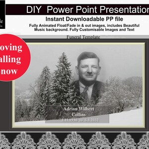 Funeral slideshow/ Presentation Template/video/Power Point/Celebration of Life/Funeral Program/Slide Show/Animated/falling snow 26 themee