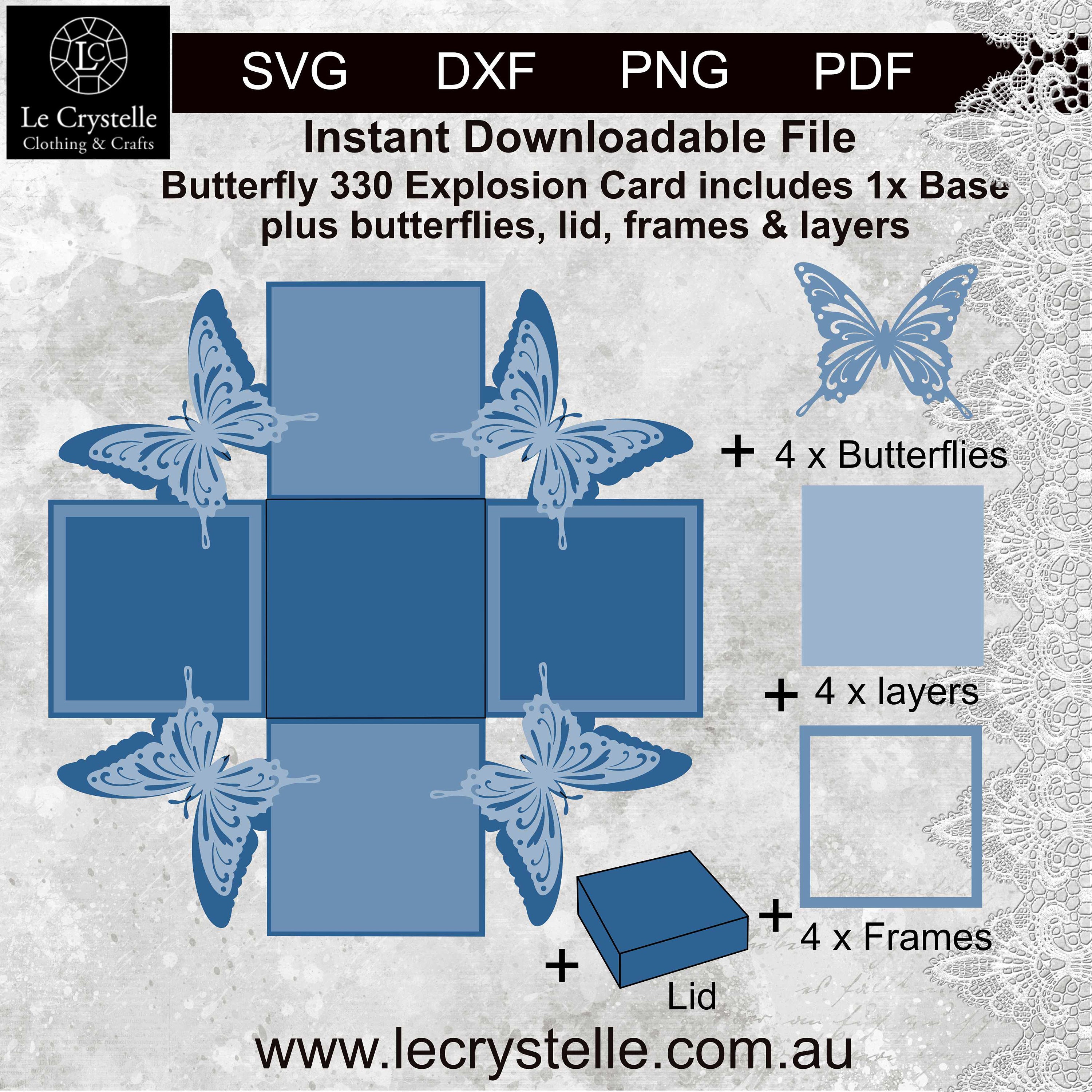 SVG butterfly explosion box 330/cut file/exploding card Etsy