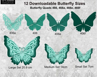 SVG cut file Butterfly/butterfly template/svg butterfly/butterfly layered svg/butterfly for cricut and silhouette -466 Quad