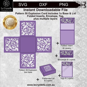Explosionsbox/Exploding Geschenkbox/Exploding Geschenkbox/exploding gift box/exploding gift box/exploding gift/layered card/cricut/silhouette/pattern 50