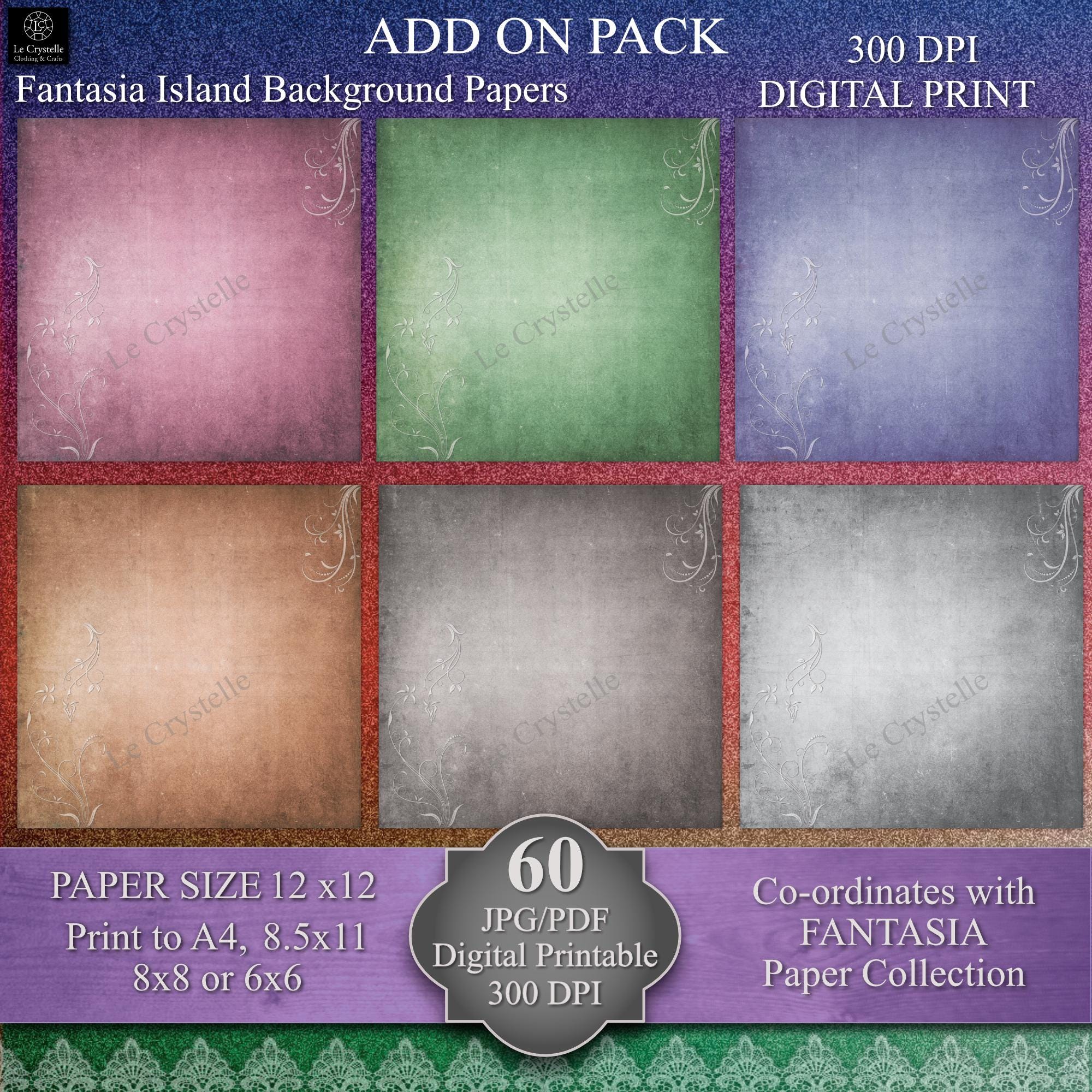 Digital Background Paper Fantasia Island/12x12/diy Background Paper/digital  Scrapbook Paper/print at Home Paper/craft Digital/damask Paper - Etsy, image size:2000x2000