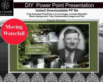 Funeral slide show/ Presentation Template/video/Power Point/Celebration of Life/Funeral Program/Slide Show/Animated./Waterfall Ten
