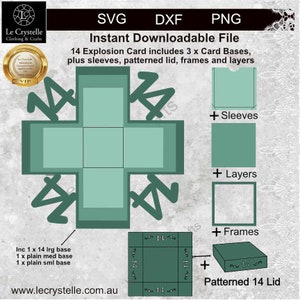 Archivo de corte de tarjeta de cumpleaños número 14 / tarjeta de cumpleaños número 14 / tarjetas SVG / tarjeta de cumpleaños número 14 / tarjeta en capas / Cricut / silueta /