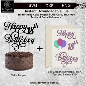 18th svg/18 birthday cake topper/SVG cake topper/18th birthday card/cake topper /SVG cut file/card template/layered card/cricut/silhouette/