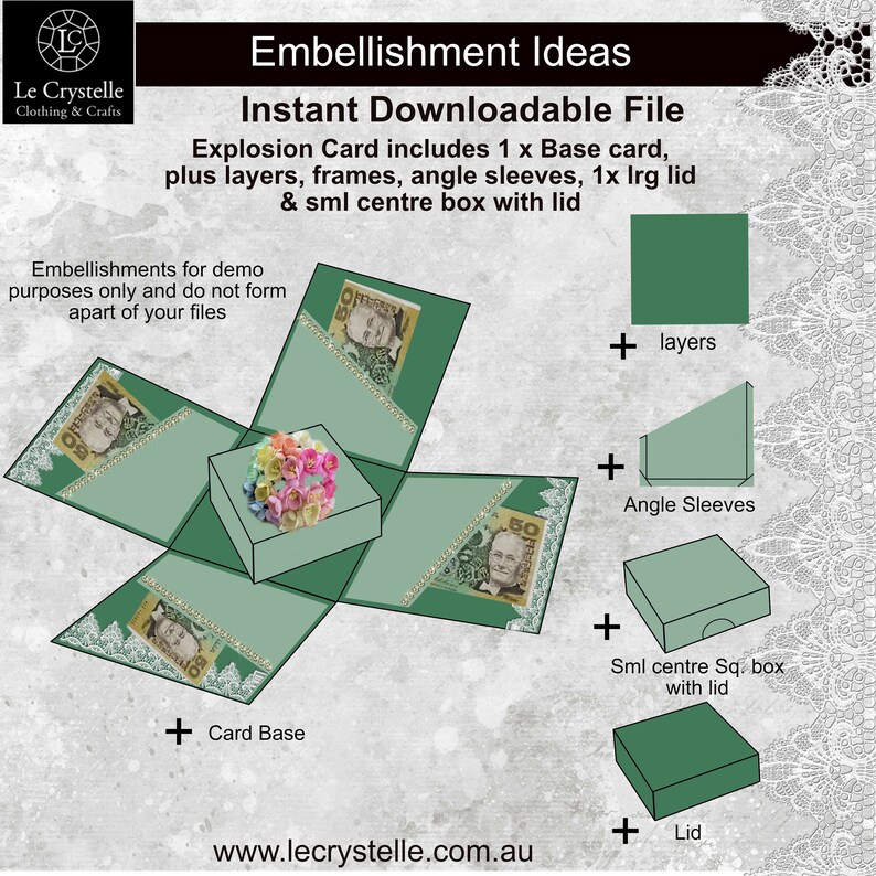 SVG Explosion Box Card/cut File/exploding Card Template With Etsy