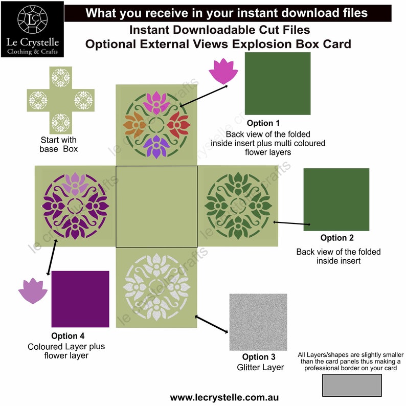 pudełko eksplodujące/wybuchające pudełko prezentowe/plik do cięcia/wybuchający szablon/prezenty świąteczne/wybuchający prezent/karta warstwowa/cricut/sylwetka/wzór 40 zdjęcie 6