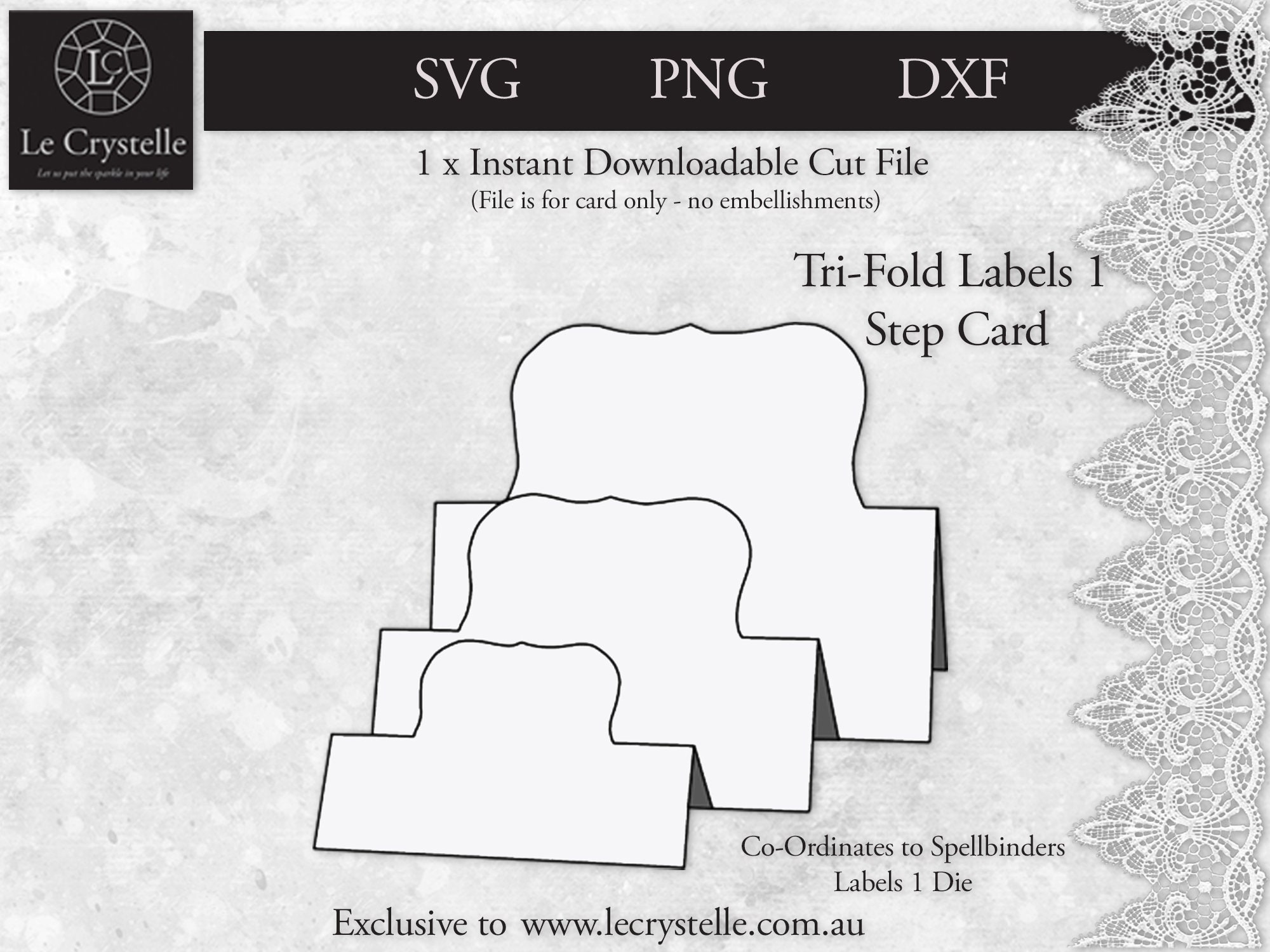 SVG Cut File Card/trifold Labels 1 Step Card/step Card Template/svg ...