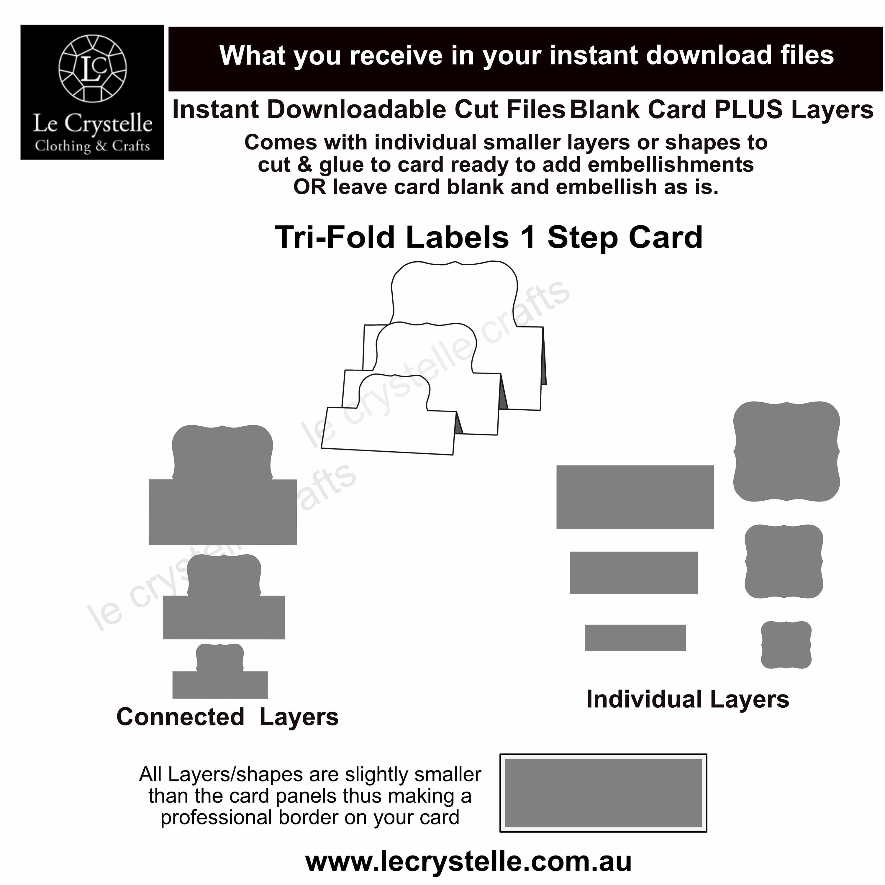 SVG Cut File Card/trifold Labels 1 Step Card/step Card Template/svg ...