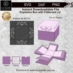 SVG explosion box/cut file 40170/exploding card template/svg cards/folding cards/layered card/cricut/silhouette/
