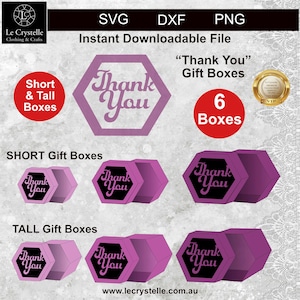 Hexagon Geschenkbox/Datei svg Box cricut/Hexagon Box Vorlage/Box svg/Danke Geschenkbox/cricut/silhouette/hexagon box svg/hexagon box
