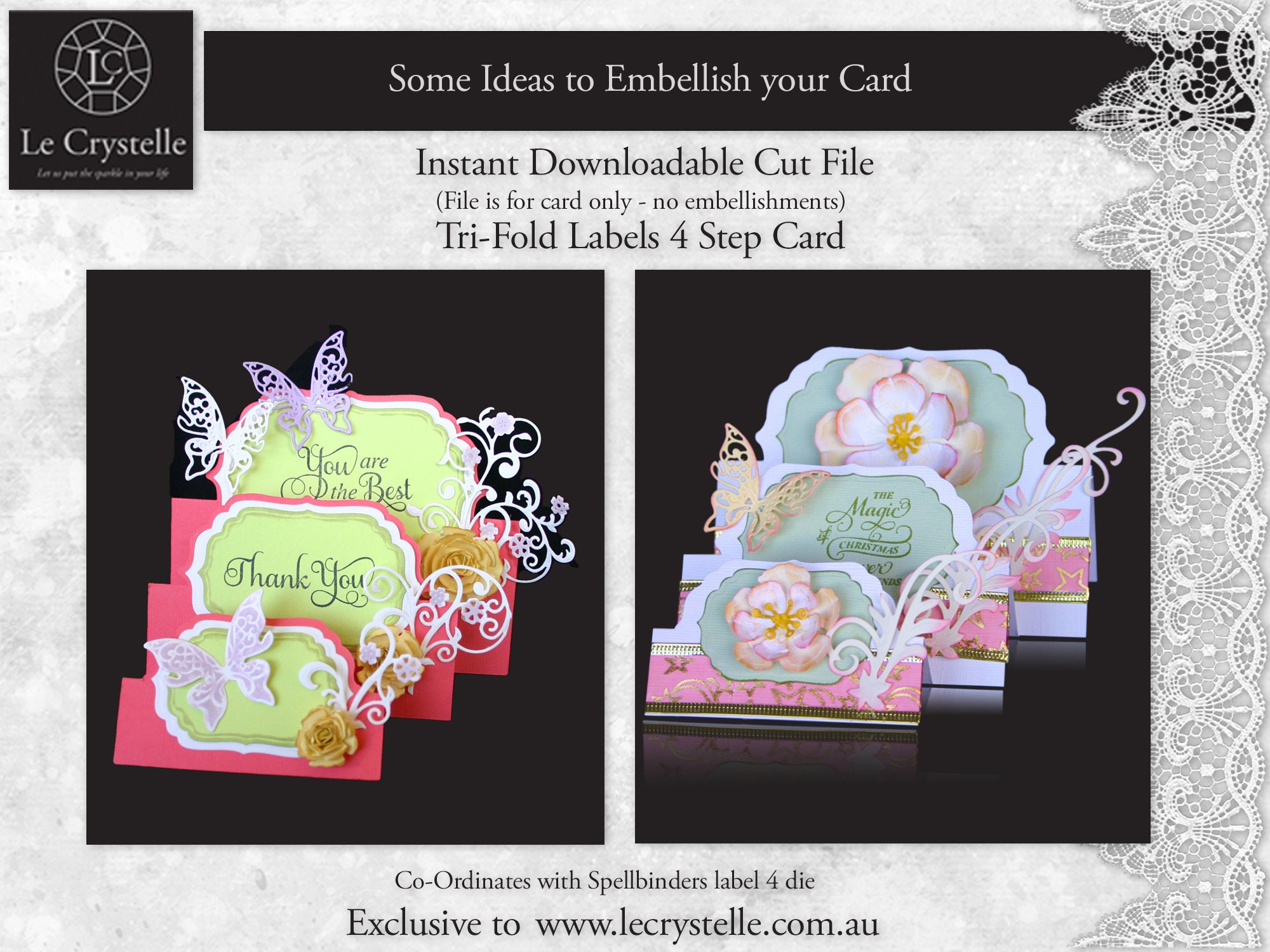 SVG Cut File Card/trifold Labels 4 Step Card/step Card Etsy