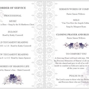 Funeral Program Template/word Template/celebration of Life/funeral Funeral Program Template/word Template/celebration of Life/funeral