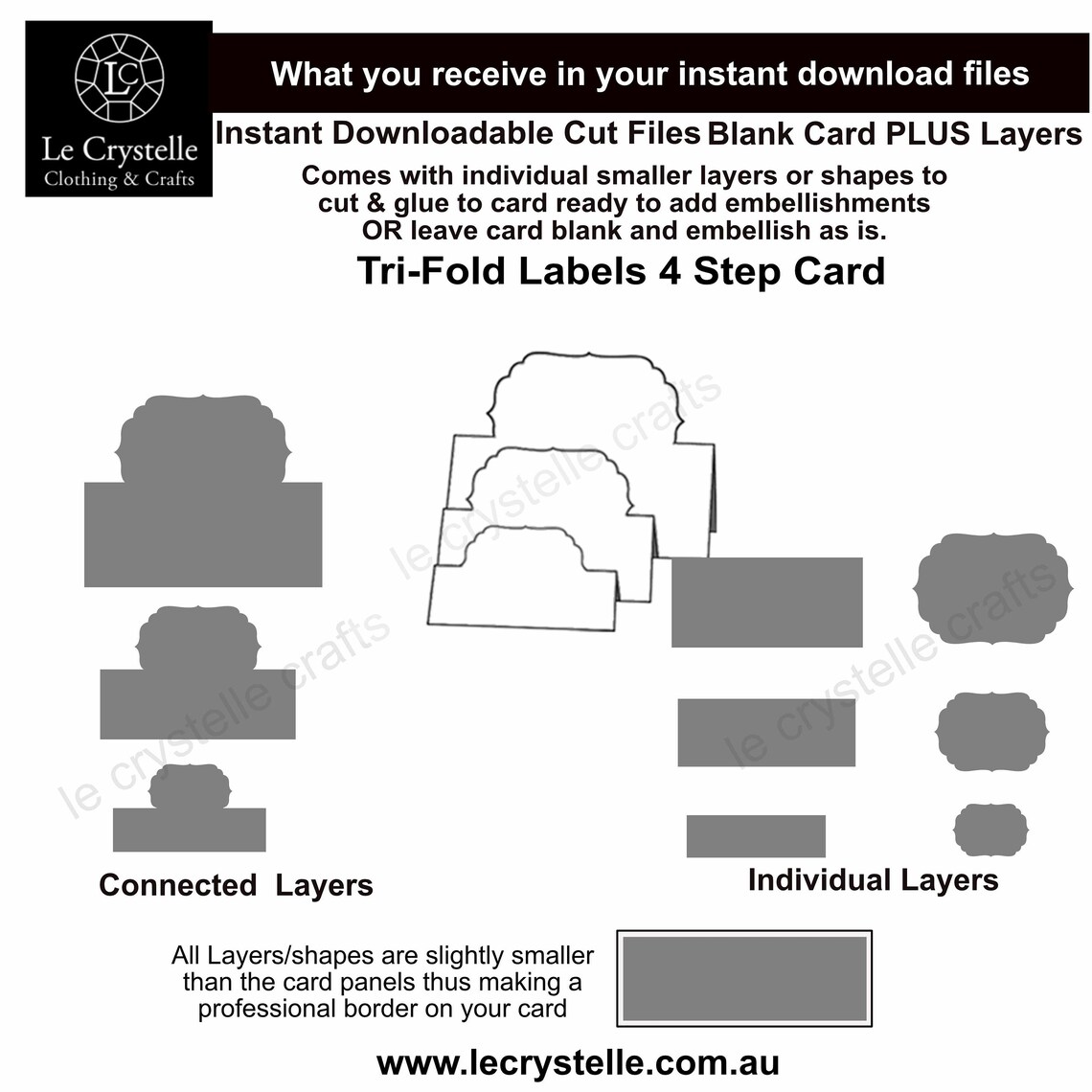 SVG Cut File Card/trifold Labels 4 Step Card/step Card Template/svg ...