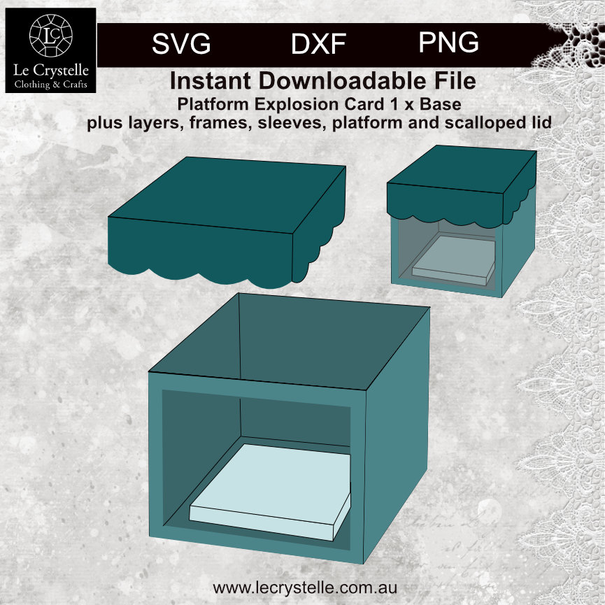 Explosion Box With Platform SVG /cut File/exploding Card Template/svg ...